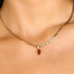 Crystal Stone Pendant Necklace