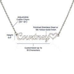 Classic Heart Style Name Necklace