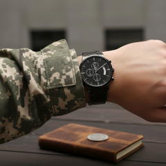 Engraved Watch We've Got Your Six (Charcoal Black) – Men's Watch