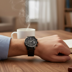 To My Soulmate Turn Back the Clock (Charcoal Black) – Men's Watch