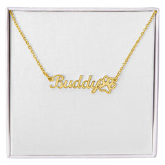 Classic Paw Print Name Necklace