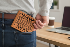 To My Son - Stand Tall – Cowhide Leather Wallet